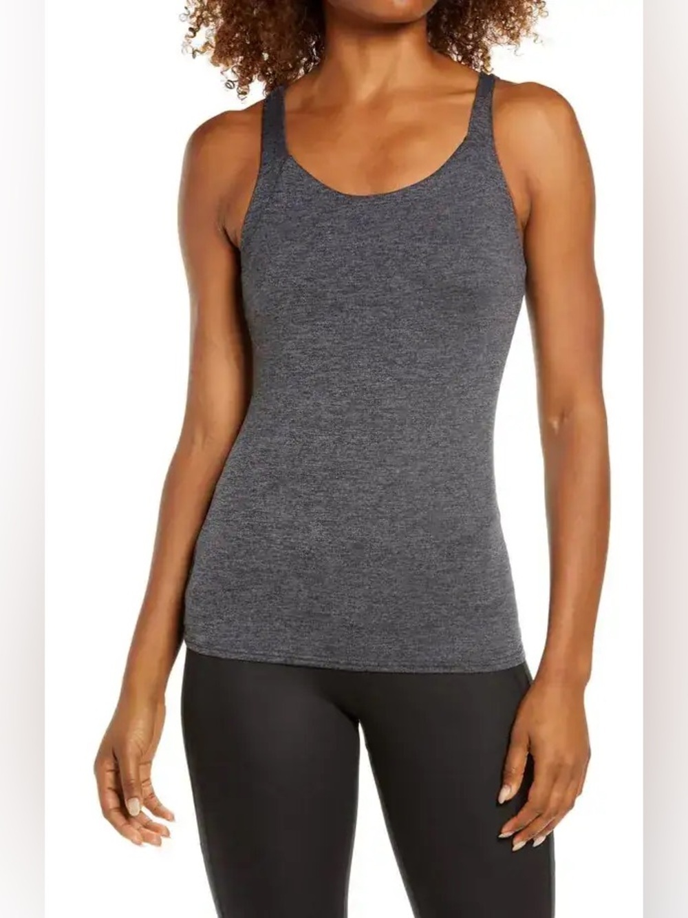 ALO Yoga Alosoft Complete Tank in Dark Heather Grey Top Sleeveless Athletic
